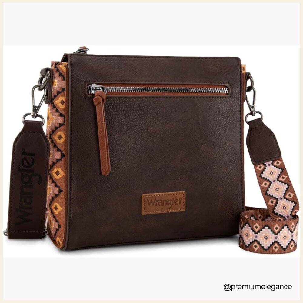 Medium Crossbody Bag with Aztec Patchwork Design … - image 1